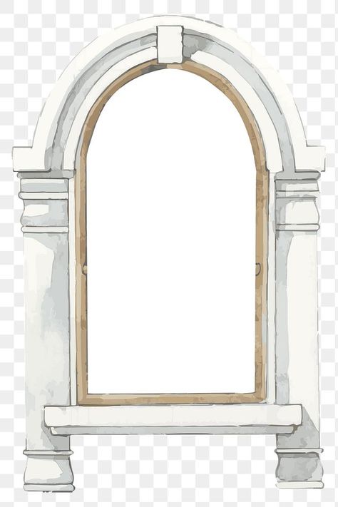 Window Watercolor Painting, Png Architecture, Window Png, Window Watercolor, Comp Sci, Window Arch, House Outline, Carnival Birthday Party Theme, Arch Window