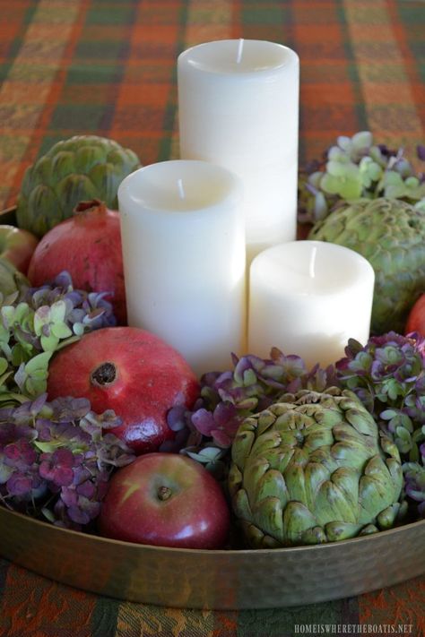 Centerpiece With Candles, Forest Feast, Tray Centerpiece, Vegetarian Menu, Fall Table, Thanksgiving Table, Halloween Party Decor, Fall Thanksgiving, Decoration Table