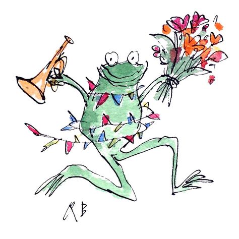 Quentin Blake Illustrations, Frosch Illustration, Birthday 10, Quentin Blake, Classic Artwork, Type Illustration, Cow Painting, Dark Art Illustrations, Literature Art