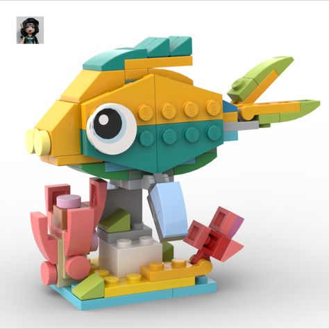 How to build a fish with Lego Creator 40644 set? In this video there is an instruction for an alternative building with Lego 40644 set Pinata Lego Fish, Lego Animals, Lego Builds, Lego Creator, Lego Projects, Lego Moc, Lego Ideas, Lego Creations, Christmas Toys