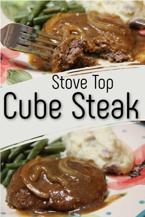 Salisbury Cube Steak Recipe, Cubed Stake Recipes, Top Of Stove Meals, Cubed Steak Cream Of Mushroom, Beef Cube Steak Recipes Ovens, How To Cook Cubed Steak On Stove, Cube Steak Recipes Cream Of Mushroom, Beef Cube Steak Recipes Skillet, Quick Cubed Steak Recipes