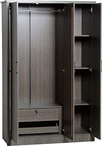 Wardrobe With Mirror, Three Door Wardrobe, 3 Door Wardrobe, Triple Wardrobe, Flat Pack Furniture, Drawer Space, Mirrored Wardrobe, Large Closet, Simple Aesthetic