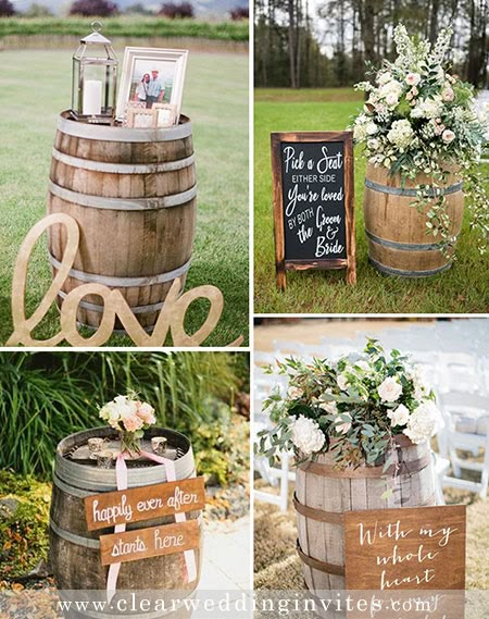 Decorating Wine Barrels For A Wedding, Wine Barrel Ideas, Wine Barrel Wedding Decor, Barrel Wedding Decor, Wine Barrel Wedding, Wine Barrel Decor, Whiskey Barrel Wedding, Wooden Barrels, Barrel Ideas