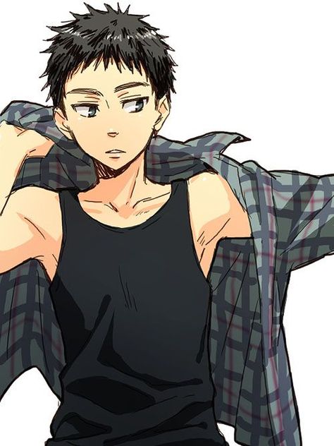 Short Hair Anime, Anime Hairstyles Male, Short Hair For Boys, Hair Anime, Anime Guys Shirtless, Short Black Hairstyles, Anime Child, Poses References, Guy Drawing