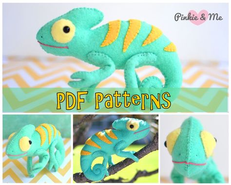 Felt Chameleon, Nature Theme Nursery, Crafternoon Ideas, Felt Animal Patterns, Busy Books, Scrap Yarn, Theme Nursery, Chameleons, Doll Beds