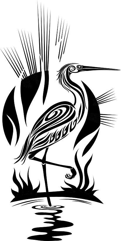 Black Heron, Otter Tattoo, Heron Tattoo, Vogel Tattoo, Silhouette Stencil, Stencil Patterns, Birds Tattoo, Stencil Art, Silhouette Art