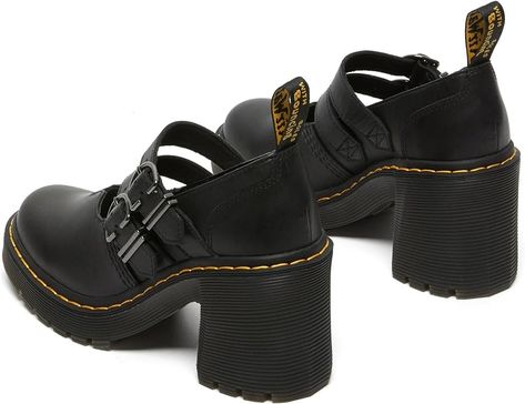 Amazon.com | Dr. Martens Women's Eviee Platform, Black Sendal, 6 | Pumps Jade Core, Dr Martens Mary Janes, Thrift Inspiration, Office Fits, Dr Martens Womens, 30 Birthday, Yellow Heels, Twinkle Toes, Funky Shoes