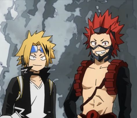 Cute Denki Fanart, Kirishima And Kaminari, Denki And Kirishima, Kirishima And Denki, Mha Screencaps, Ketchup And Mustard, Human Pikachu, Denki Kaminari, Class 1 A