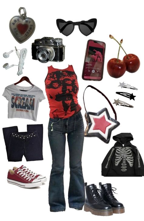 Rock N Roll Theme Outfit, Rock And Roll Clothes, Biker Spirit Day Outfit, Rock N Roll Aesthetic Outfit, Rock N Roll Outfit For Women, Rock And Roll Outfits Women, 1985 Clothes, Nate Aesthetic, Rock And Roll Aesthetic Outfit