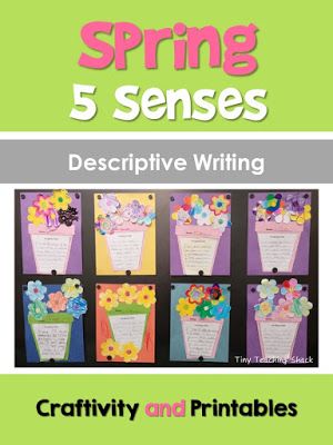 Nothing makes me happier than the arrival of spring. Warm, longer days, beautiful seasonal flowers, finally being able to enjoy b... Adjective Activities, Descriptive Sentences, Adjectives Activities, Writing Craftivity, Phonics Posters, Third Grade Writing, Spring Writing, Kindergarten Language Arts, Spring Words