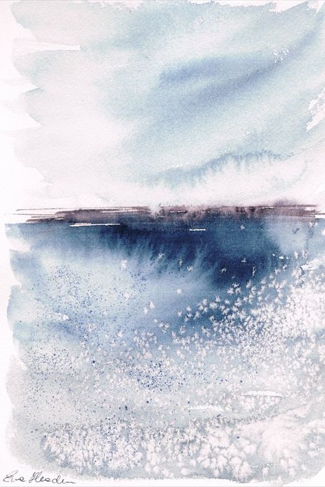 Salt Watercolor, Watercolor Art Landscape, Abstract Watercolor Landscape, Watercolor Beginner, Contemporary Watercolor, Watercolor Paintings For Beginners, Artwork Wall, Wall Art Abstract, Cold Pressed