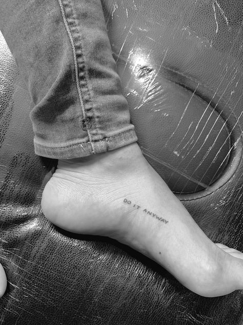 Maple Leaf Tattoo Minimalist, Foot Quote Tattoo, Small Foot Tattoos, Map Tattoos, Petite Tattoos, Hand Tattoos For Women, Small Hand Tattoos, Subtle Tattoos, Do It Anyway