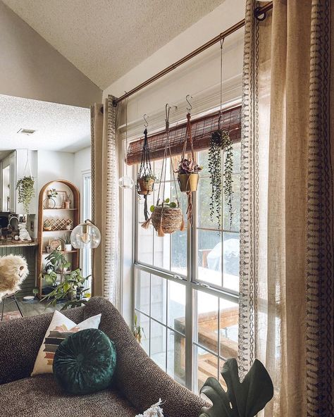 Boho Double Curtains, Farmhouse Boho Curtains, Curtains Boho Living Room, Modern Boho Window Treatments, Boho White Curtains, Boho Living Room Window Treatments, Small Window Curtain Ideas Living Room, Diy Boho Curtains Bedroom, Boho Kitchen Window Treatments