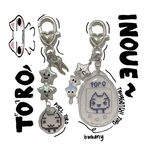 Toro Keychain, Toro Inoue, Star Beads, Cat Character, Handmade Charms, Metal Charm, Uv Resin, All About Time, Super Cute