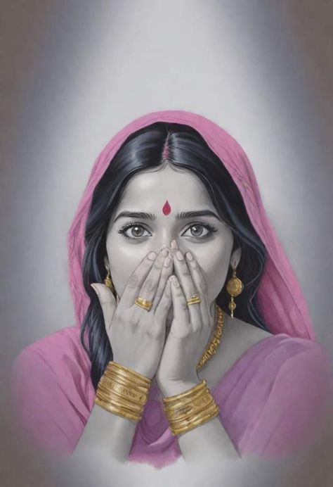 Punjabi Woman Art, Penting Art, Durga Face, Natural Painting, Bali Painting, Ancient Drawings, Alphabet Names, Indian Women Painting, Android Wallpaper Art