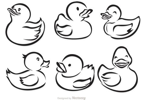 Rubber Duck Outline Vectors. Choose from thousands of free vectors, clip art designs, icons, and illustrations created by artists worldwide! Rubber Duck Drawing, Duck Outline, Baby Shower Scrapbook, Train Vector, Duck Tattoos, Tattoo Man, Duck Drawing, Baby Icon, Duck Art