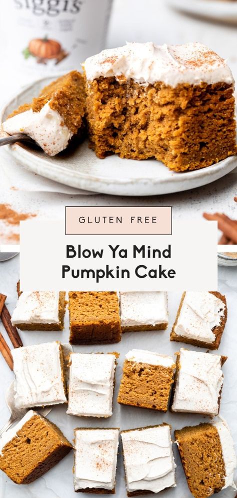 Healthy Pumpkin Cake, Gluten Free Pumpkin Desserts, Gluten Free Pumpkin Cake, Dairy Free Cream Cheese, Cinnamon Cream Cheese, Savory Pumpkin Recipes, Pumpkin Cake Recipes, Pumpkin Spice Cake, Pumpkin Spice Syrup