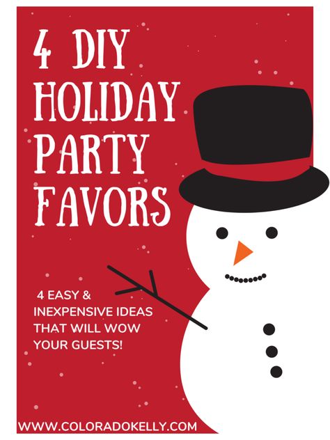 4 DIY Holiday Party Favors #diy #holidayfavors Christmas Favors For Table, Christmas Diy Favors, Christmas Party Goodie Bags For Adults, Christmas Party Gifts For Guests Favors, Easy Party Favors For Adults, Christmas Party Favors For Adults Diy, Holiday Party Favors For Adults, Christmas Party Favors For Women, Christmas Table Gifts Favors