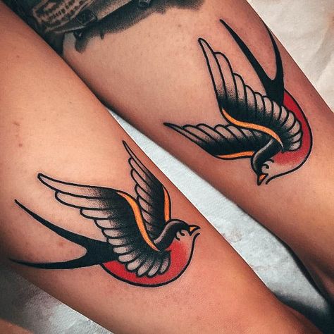 Top 100 Best Swallow Tattoos For Women - Bird Design Ideas Swallow Tattoos For Women, Trad Swallow, Traditional Tattoo Swallow, Symbols Of Loyalty, Traditional Swallow Tattoo, Swallow Tattoos, Swallow Tattoo Design, Traditional Tattoo Woman, Swallow Tattoo