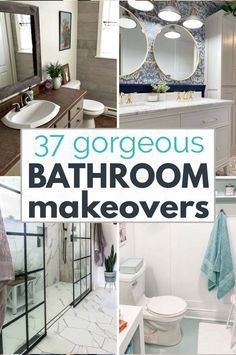 These gorgeous bathroom makeovers are filled with beautiful design inspiration and affordable DIY projects to inspire your next bathroom renovation. There are ideas here for everything from a complete gut renovation to a simple update with paint and accessories. Find the perfect inspiration and tutorials for your own bathroom makeover. Diy Bathroom Remodel Ideas, Bathroom Facelift, Washroom Decor, Diy Bathroom Makeover, Full Bathroom Remodel, Stunning Bathrooms, Diy Bathroom Remodel, Budget Bathroom, Gorgeous Bathroom