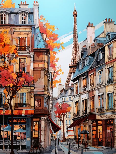 Explore the urban beauty of Paris through the captivating artwork 🏙️🎨 Immerse yourself in the intricate details of city buildings. Perfect for art lovers . #ParisArtwork #CityBuildings #UrbanBeauty #ParisianCharm #ArtisticExpression #CityscapeArt #ElegantArchitecture #ArtisticMastery #ParisArtLovers #CaptivatingDetails #ArtisticWonder #CityOfLight #ArtCollectors #ParisianInspiration #ArtisticElegance #CityscapeMagic #ParisInArt #ArtisticTreasures #UrbanArt #ArtForCityLovers Autumn In The City Aesthetic, City Street Illustration, Buildings Artwork, Paris Artwork, Architecture Blueprints, Perspective Drawing Architecture, Urban Beauty, Paris Wallpaper, Cityscape Art