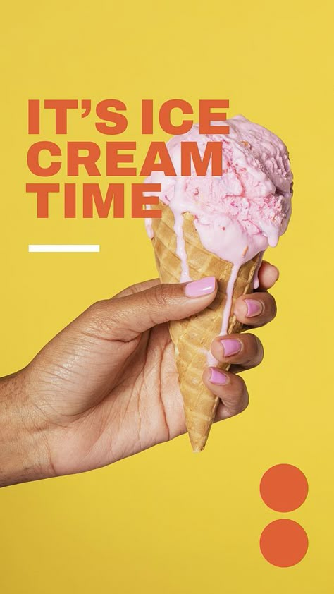 Melting ice-cream Instagram story template, yellow design vector | premium image by rawpixel.com / Aum