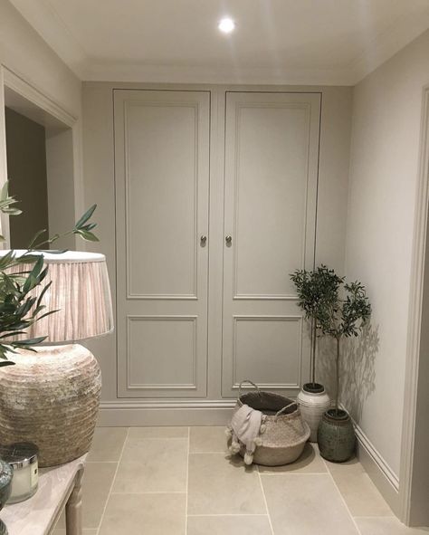 Hallway Remodel, Cottage Entryway, Hallway Cupboards, Cupboard Ideas, Narrow Hallways, Hall Cupboard, Built In Cupboards, Hallway Storage, Boot Room