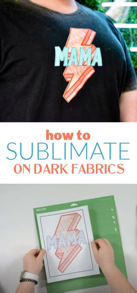 We love to make sublimation projects, but sometimes are a little frustrated that we always have to sublimate on white or light-colored fabrics. Not anymore! You CAN sublimate dark fabrics. Keep reading and we’ll show you how. Things To Make With Sublimation, Sublimation On Vinyl, How To Sublimate On Dark Fabric, Sublimation On Dark Shirts, Sublimation Shirts, Cricut Hacks, Sublimation Ideas Projects Inspiration, Beginner Crafts, Simple Crafts