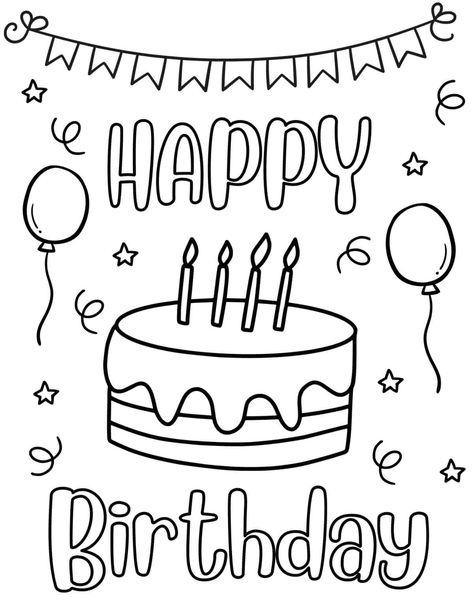 Happy Birthday Teacher, Coloring Birthday Cards, Happy Birthday Grandpa, Happy Birthday Font, Happy Birthday Drawings, Happy Birthday Banner Printable, Happy Birthday Clip Art, Happy Birthday Coloring Pages, Happy Birthday Printable