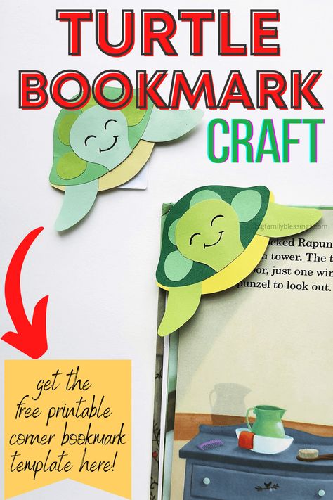 Tortoise Crafts For Kids, Turtle Crafts For Kids, Turtle Bookmark, Ocean Reading, Summer Bookmarks, Turtle Craft, Bookmark Diy, Turtle Crafts, Origami Bookmark