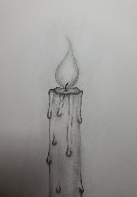 Candle Pencil Drawing, Cute Pencil Sketches Easy, Candle Sketches Pencil, Free Hand Drawing Sketches, Sceches Drawing Easy, Fun Simple Drawings, How To Draw A Candle, Candle Drawing Pencil, Burning Candle Drawing