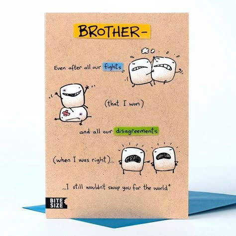 Cards For Brother, Happy Birthday Bro, Rakhi Cards, Happy Birthday Cards Diy, Birthday Cards For Brother, Anniversaire Diy, Birthday Gifts For Brother, Creative Birthday Cards, Birthday Card Sayings