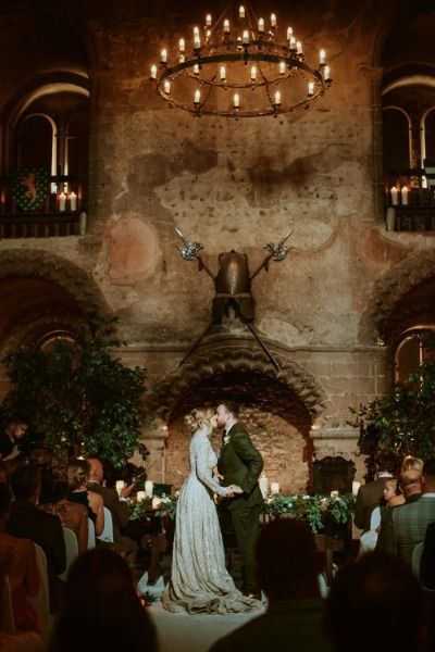 hedingham castle candlelit wedding ceremony Castle Wedding Aesthetic, Castle Ruins Wedding, Candlelit Wedding Ceremony, Romantic Candlelit Wedding, Hearst Castle Wedding, Hedingham Castle Wedding, Hedingham Castle, Dream Elopement, Victorian Castle