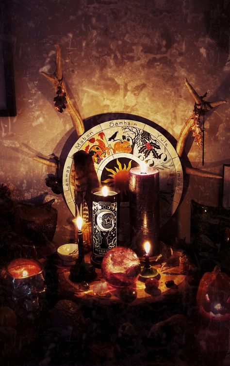 Samhain 2022 Samhain Wallpaper, Samhain Art, Pagan Celebrations, Wicca Holidays, Samhain Altar, Witch Altar, Celtic Festival, Samhain Halloween, Witches Altar