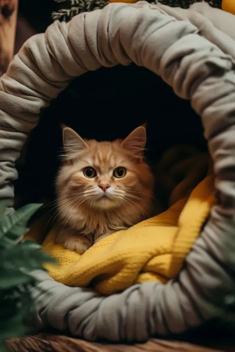 Craft a purr-fect haven for your cat with this step-by-step DIY Cat Cave guide. Learn how to create a cozy retreat that your feline friend! #diycatcave #catcave #diycave #cats Diy Cat Cave Bed, Cat Cave Diy, Diy Cat Bed, Chat Diy, Funny Cat Photos, Cat Cave, Diy Cat, Cat Decor, Large Cats