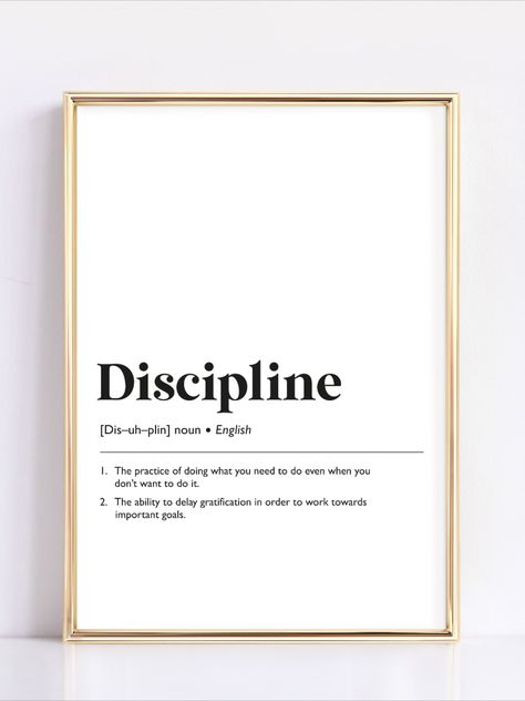 Discipline Definition, Professional Office Decorating Ideas, Office Wall Colors, Office Decore, Funny Wall Decor, Wall Art Funny, Boss Office, Office Artwork, Office Quotes