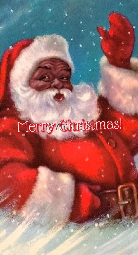 Soulful Christmas, Black Christmas Cards, Christmas Greetings Messages, Black Santa Claus, Black Christmas Decorations, Merry Christmas Gif, Merry Christmas Pictures, Merry Christmas Images, Black Santa