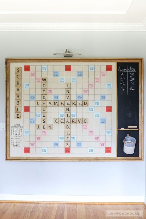 My Woodworking - Jonathan Alonso (https://www.thejonathanalonso.com) #woodworking #woodworkinglove #woodworkingclasses #woodworkingprojects #woodworkinglife #woodworkinghawaii #JonathanAlonso Scrabble Game Board, Wall Scrabble, Diy Scrabble, Awesome Woodworking Ideas, Woodworking Organization, Scrabble Game, Café Design, Scrabble Board, Scrabble Wall