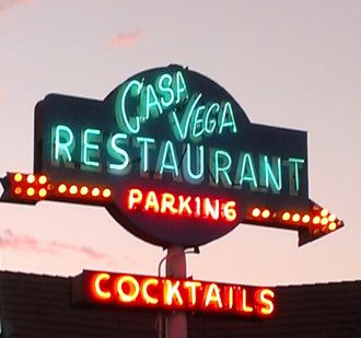 Casa Vega in Sherman Oaks, from review on RemainsofLA.com Food Is Good, Cocktail Names, La Eats, Vegas Restaurants, Vegas Sign, Vintage Neon Signs, Vintage Neon, Safe Room, Vintage Restaurant