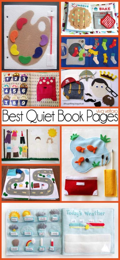 Quiet Book Pages, Diy Quiet Books, Baby Quiet Book, Quiet Book Patterns, Quiet Activities, Felt Books, Diy Bebe, Felt Quiet Books, Felt Book