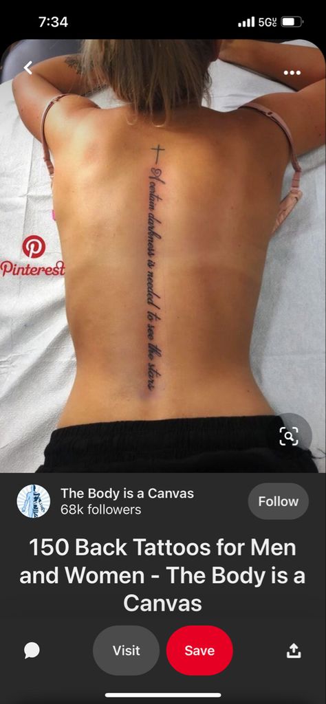 Blessed Tattoos, Health Words, Back Tattoos For Guys, Spine Tattoos For Women, Spine Tattoo, Spine Tattoos, Back Tattoos, Word Tattoos, Tattoos Ideas