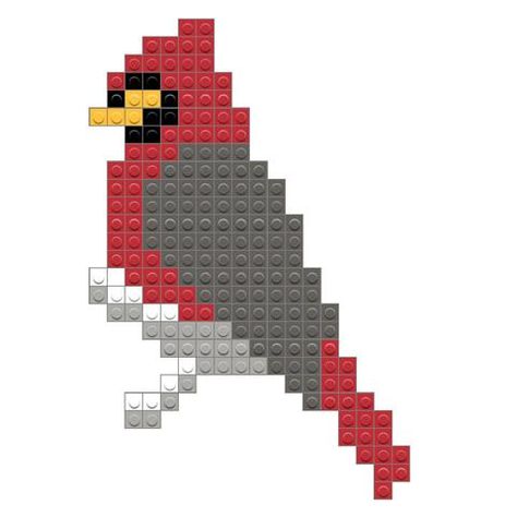 C2c Squares, Christmas Beading, Bead Animals, Winter Cardinal, Graph Crochet, Cross Stitch Bird, Pixel Art Design, Plastic Canvas Crafts, Pet Bird