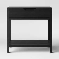 Shop Target for Black Nightstands you will love at great low prices. Free shipping on orders of $35+ or same-day pick-up in store. Black Furniture Bedroom Nightstands, Masculine Bedside Table, Simple Black Nightstand, Black Night Table, 30 Inch Tall Nightstand, Black Nightstands Bedroom, Black Nightstand Decor, Boys Nightstand, Modern Nightstand Ideas