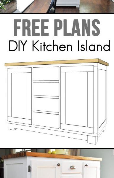 Kitchen Island Diy Plans, Diy Shaker Cabinets, Build Kitchen Island, Country Kitchen Island, Wine Rack Plans, Kitchen Island Plans, Bar Plans, Rolling Kitchen Island, Kitchen Island Bar