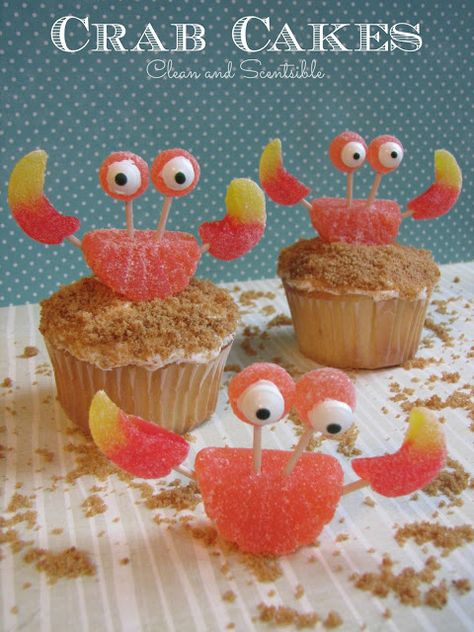 Crab Cake Cupcakes--"Sea inspired" cupcakes. Crab Cupcakes, Ocean Cakes, Organize Kitchen, Crab Cake, Thanksgiving Food, Cocoa Bar, Cake Cupcakes, Cute Cupcakes, Cupcake Cake