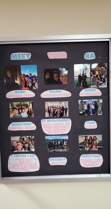 Meet Your Ra Bulletin Board, Kappa Kappa Psi, Ra Bulletins, Ra Bulletin Boards, Orange Soda, Bulletin Boards, Meet You