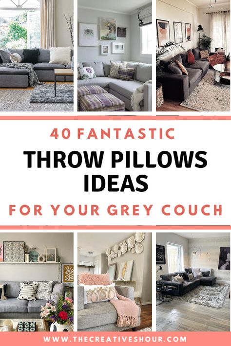 Gray Blue Couch, Comfy Couch Pillows, Sofa Cushions Arrangement, Throw Pillows For Grey Couch, Pillows For Grey Couch, Charcoal Couch, Grey Leather Couch, Dark Couch, Light Gray Couch