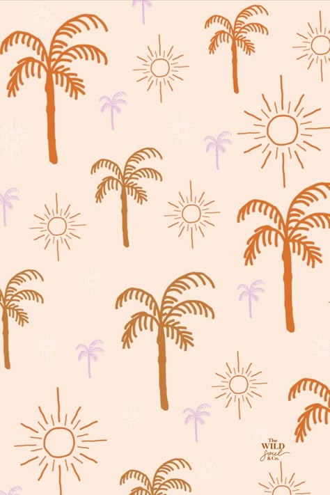 Palm Tree Patterns, Sun Pattern Design, Palm Tree Branding, Costal Pattern, Boho Prints Pattern, Summer Prints Pattern, Palm Tree Line Art, Tropical Line Art, Tropical Pattern Design