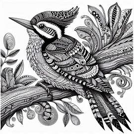 Zentangle Animals Easy, Zentangle Animals Art, Bird Doodle, Zentangle Animals, Owl Wings, Zentangle Artwork, Zen Tangle, Color Images, Zentangle Drawings