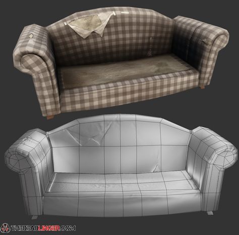 Sofas - The Dead Linger, Gabriel Priske on ArtStation at https://www.artstation.com/artwork/xqbxm Blender Character Modeling, Futuristic House, Environment Props, Low Poly Models, Low Poly 3d, Platypus, 3d Artwork, Texture Packs, 3d Modelling